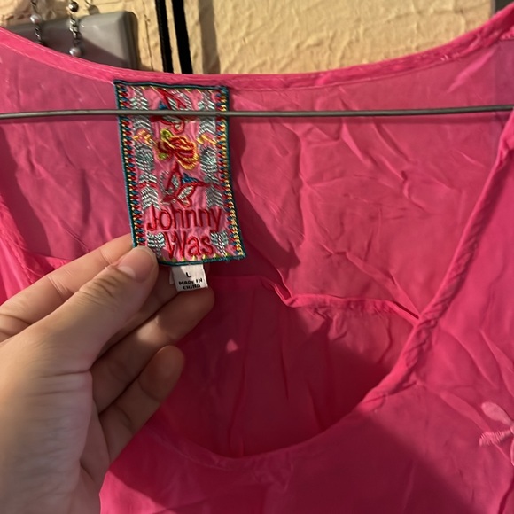 Johnny Was Pink Embroidered Blouse - Picture 3 of 4